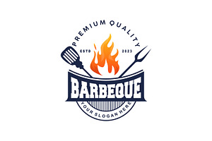 Barbeque Logo, Hot Grill Design