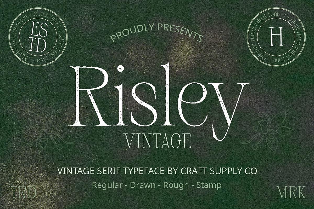 Risley Vintage, a Serif Font by Craft Supply Co. (Photo 1 of 8)