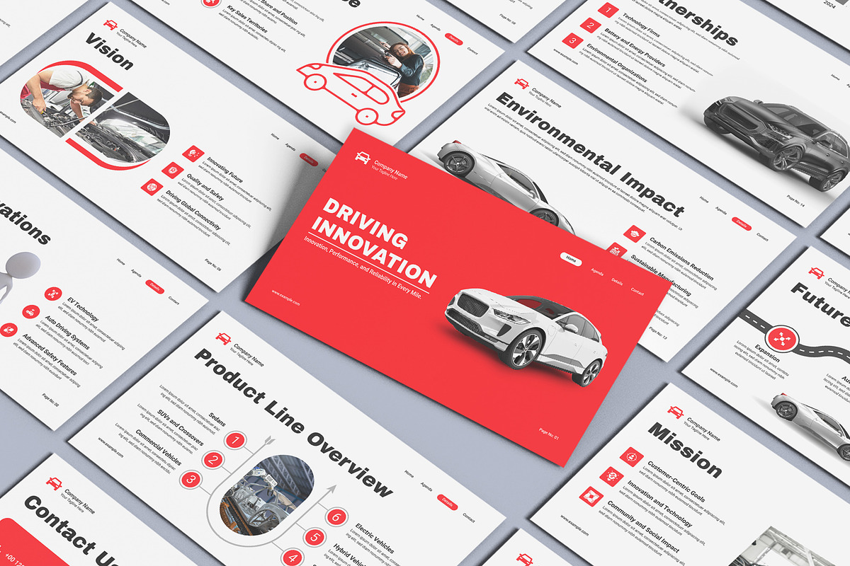 Automobile Presentation Template, a Presentation Template by Mighty-Slide (Photo 1 of 6)