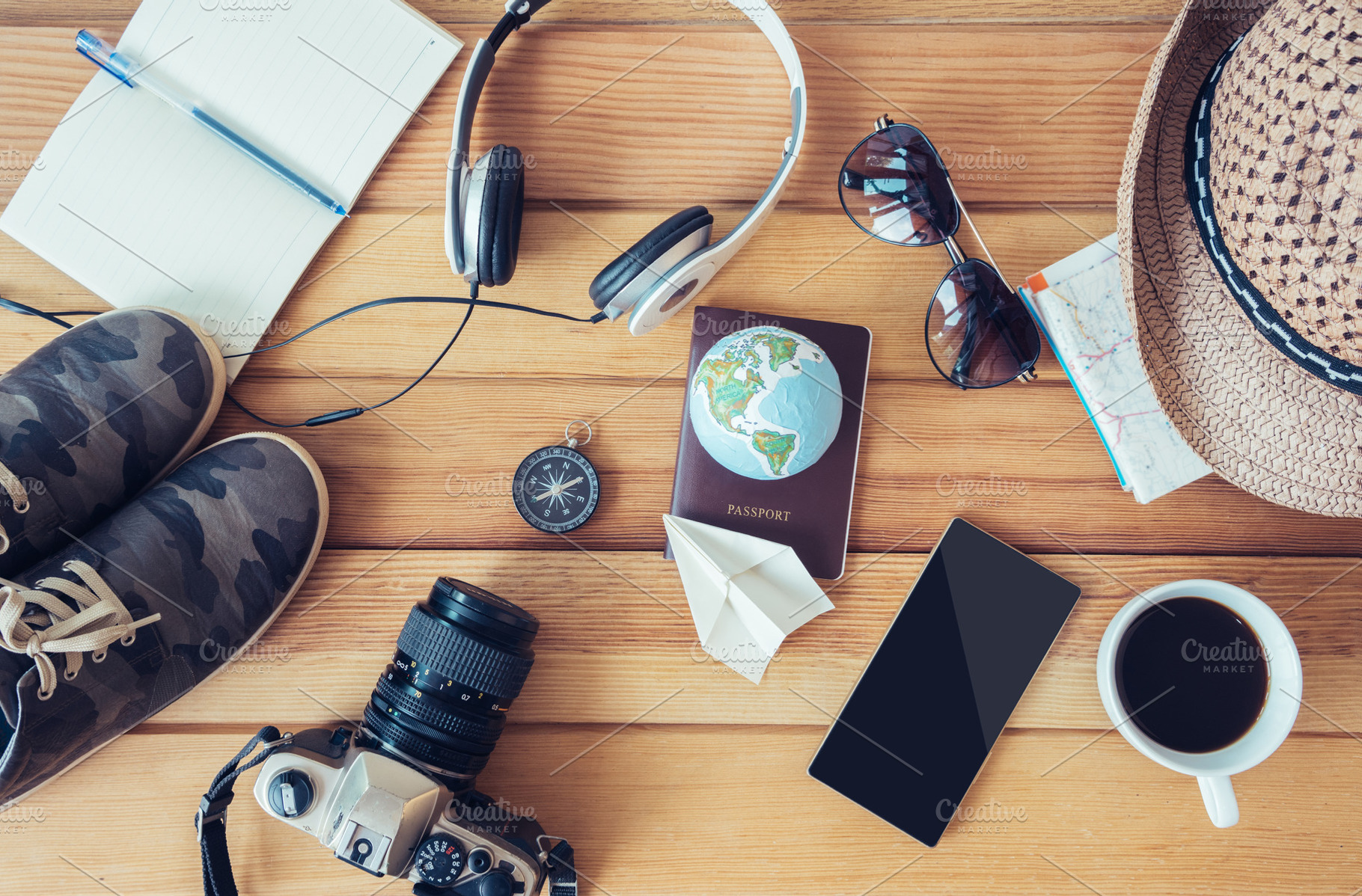 Travel accessories mock up featuring accessories, activity, and adventure, a Holiday Photo by Nednapa