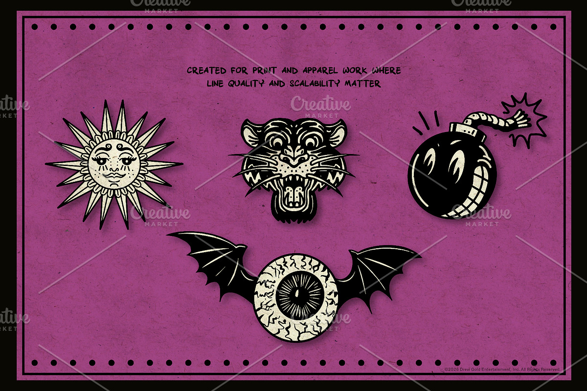 Classic Tee Hand-Drawn Vector Icons, a Decorative Illustration by Fuzzy Poet by DG2 (Photo 2 of 3)