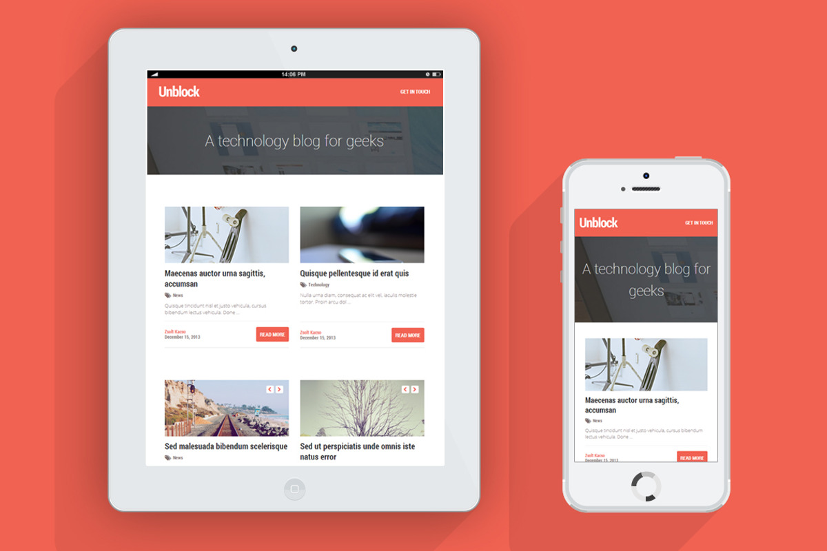 Unblock Ghost Theme | 2 layouts, a Websites & App Template by Creative ...