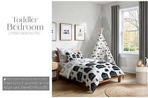 Toddler's Bedding & Teepee Mockups