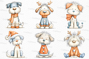 Cute Christmas Fluffy Dogs, an Illustration by Craft Nest (Thumbnail 5 of 6)
