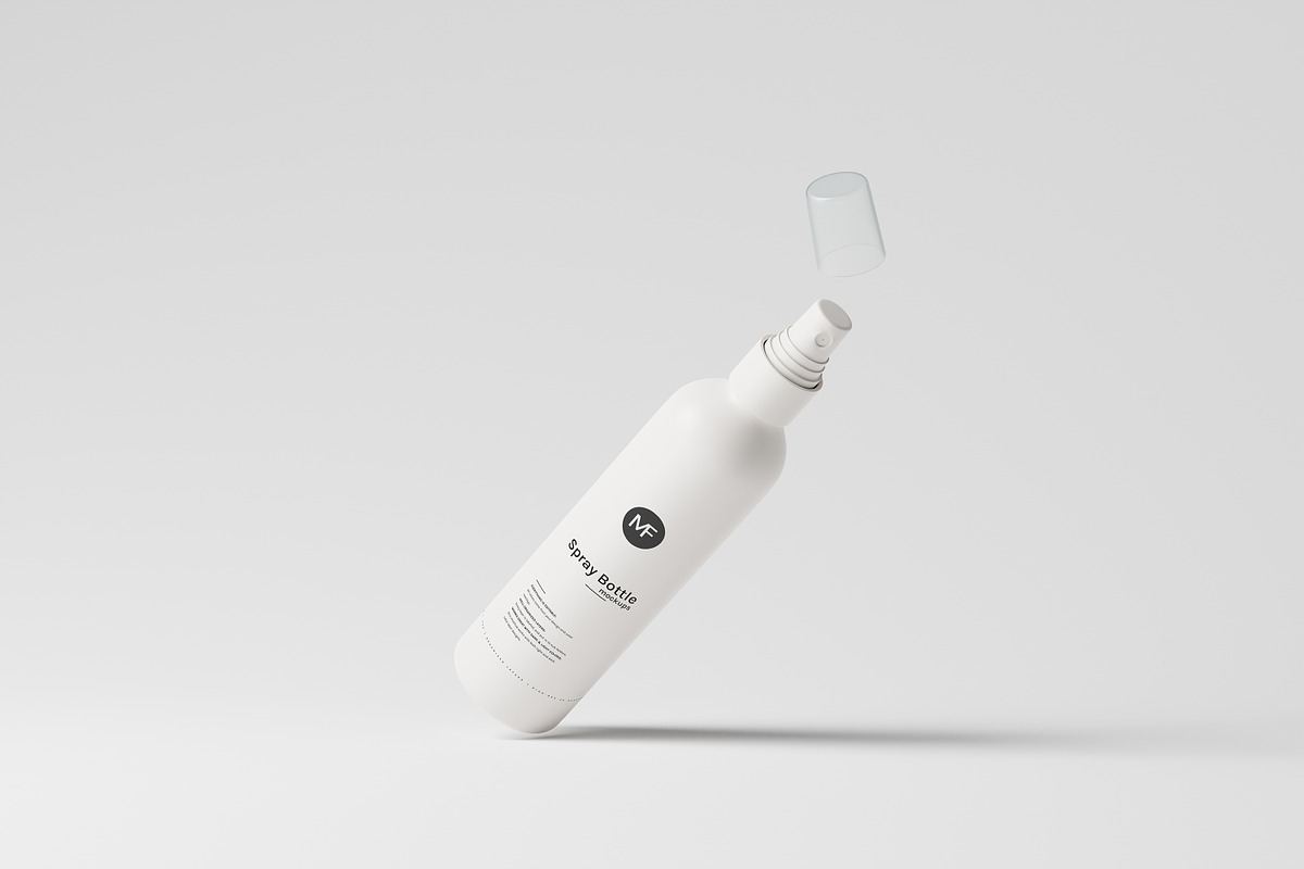 White Plastic Spray Bottle Mockups, a Packaging Mockup by MockupFree.Net (Photo 3 of 7)