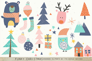 Funky Christmas Cliparts, an Object Graphic by 7th Avenue Designs