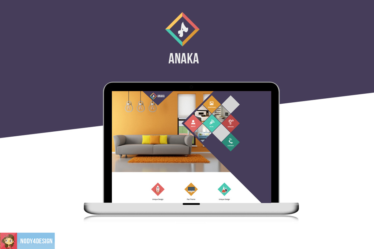 Anaka - PSD One Page Template, a Landing Page Template by Nody4Design (Photo 1 of 4)