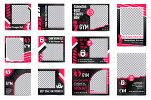 Women’s Gym Branding Template Set, a Marketing Template by Lettering_Logo