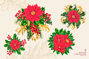 Red Poinsettia, Christmas watercolor, an Illustration by EL_SUHOVA (Thumbnail 5 of 18)