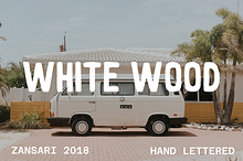 White wood hand drawn font