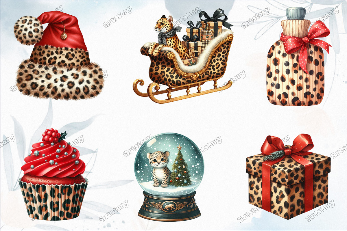Leopard Christmas Clipart, a Graphic by designcity5 (Photo 2 of 5)
