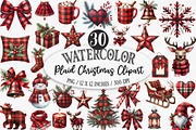 Red Buffalo Plaid Christmas Clipart, an Illustration by Designking (Thumbnail 1 of 5)
