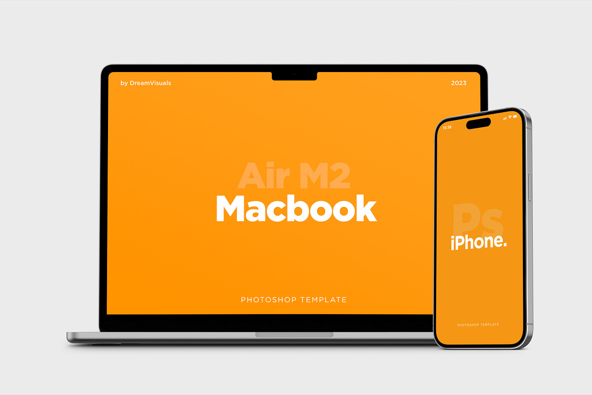 Macbook Air and iPhone Mockup Pack, a Mac Mockup by DreamVisuals (Photo 4 of 10)