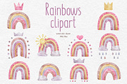 Rainbow watercolor clipart, an Illustration by CreativeByLu (Thumbnail 1 of 10)