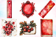 Red Vintage Fall Ephemera Clipart, a Seasonal Illustration by Canvas Craft (Thumbnail 4 of 5)