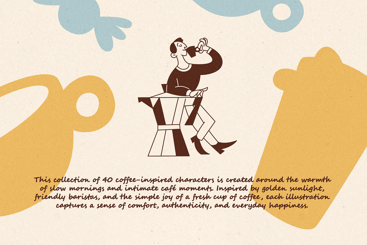 40 Hand-Drawn Café Characters, a Food Illustration by Red Monkey (Photo 2 of 12)