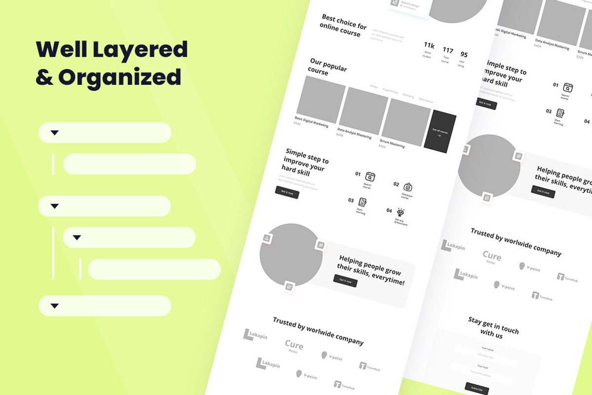 Online Course Wireframe Website, a Wireframe Template by INSPR STD (Photo 3 of 6)