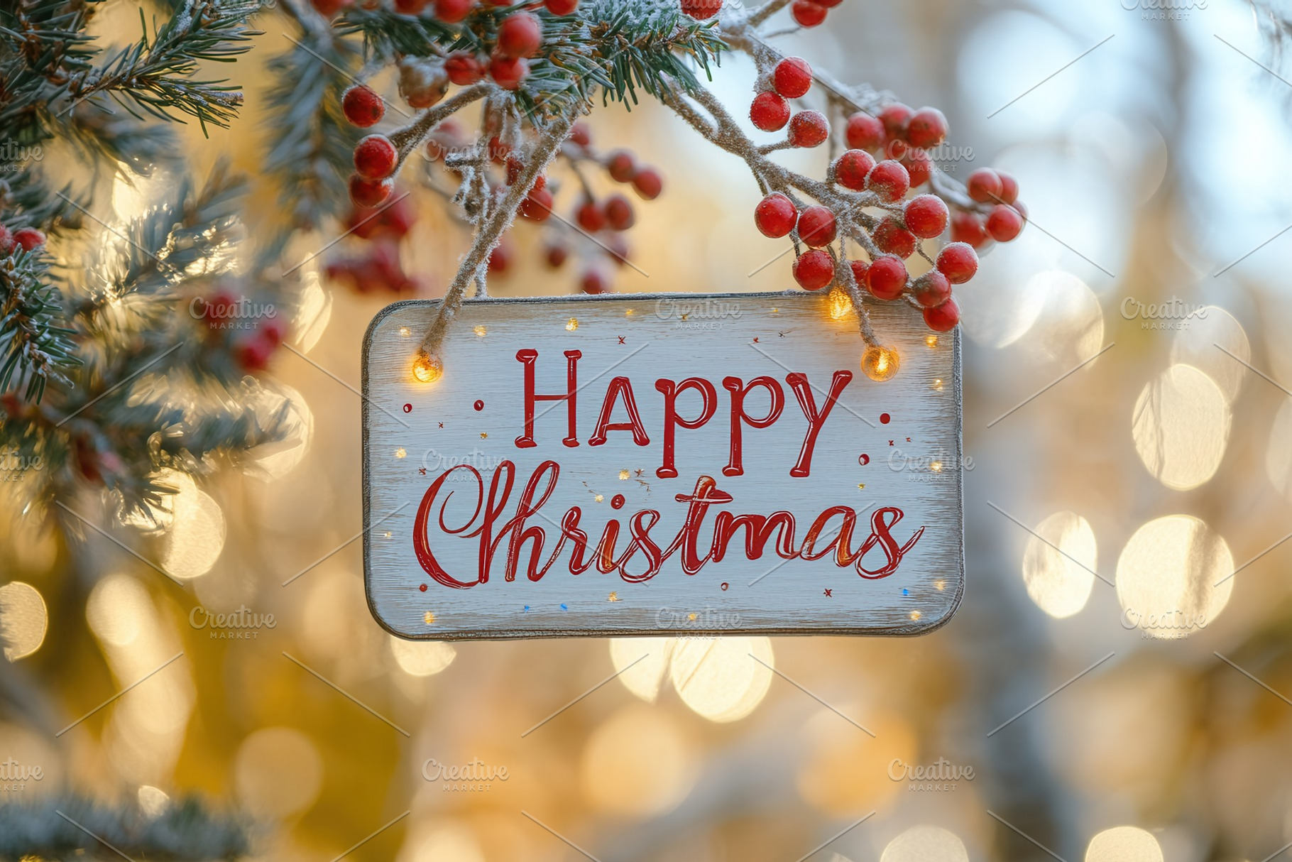 A festive Happy Holidays sign, a Photo by Pavel_design