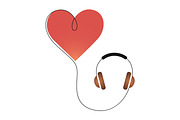 Heart Shaped Headphones Vector, an Object Illustration by Ghagra (Thumbnail 2 of 3)