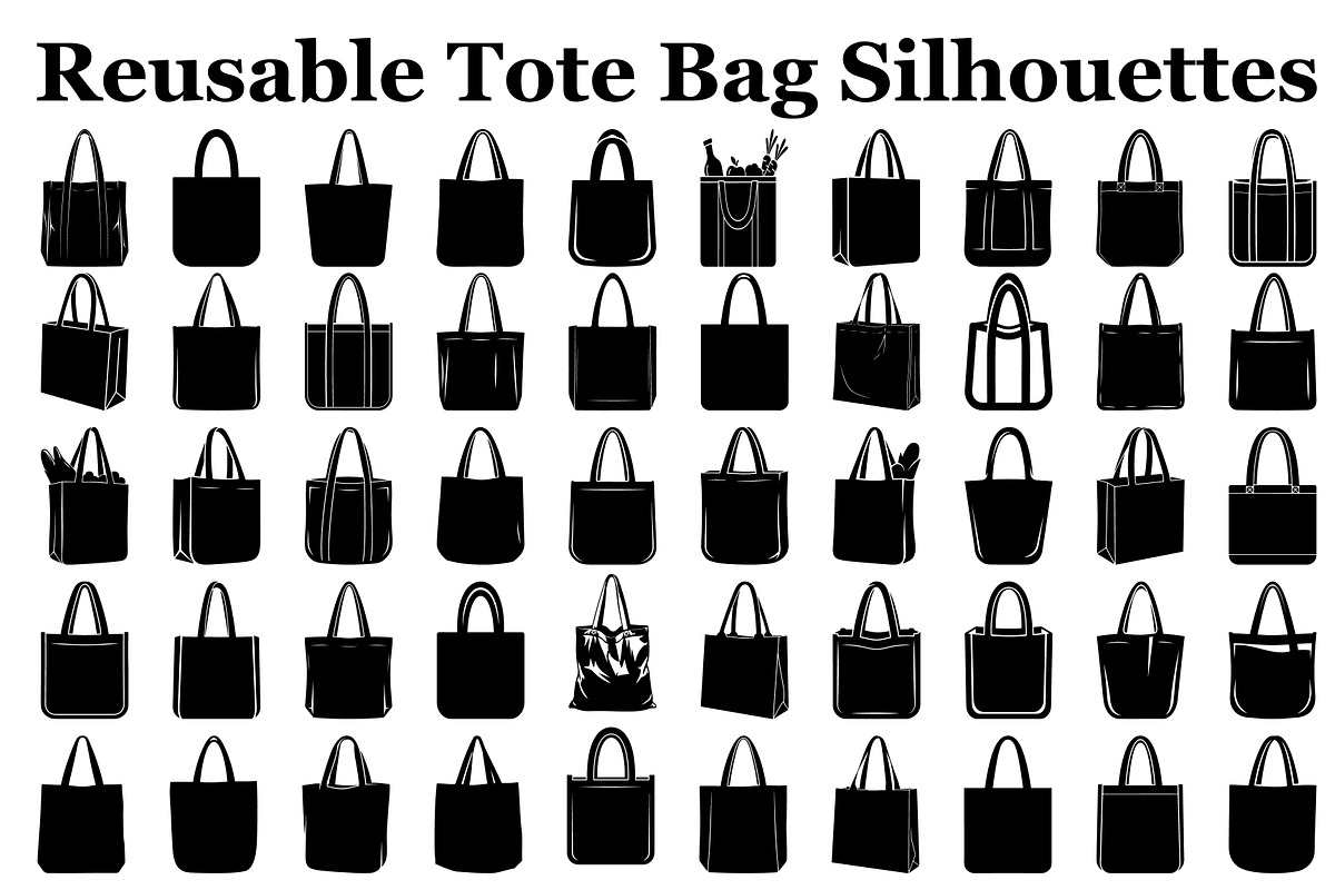 Reusable Tote Bag Minimal Silhouette, an Illustration by musafir_fashion (Photo 1 of 14)