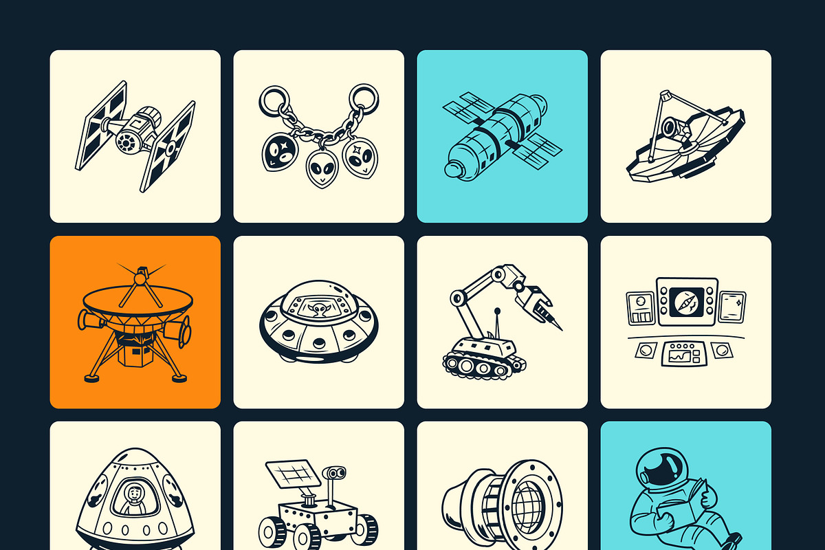 200 Space and Study Doodles, an Outline Icon by Brickclay (Photo 12 of 14)