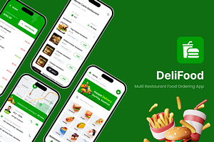Food Ordering App | DeliFood, an UI Kit Template by Opus LabWorks