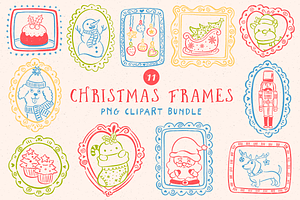 Christmas Frames PNG Clipart Bundle, a Seasonal Illustration by LemonDesign