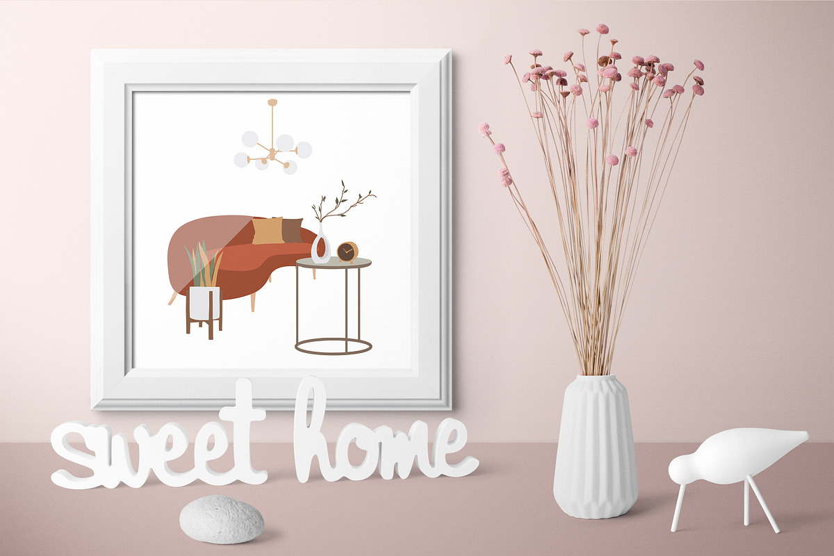 Boho Furniture set. Scene creator, a Decorative Illustration by ApetekMarket (Photo 6 of 8)