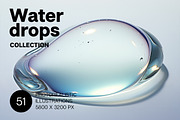 Water drops. 51 images, an Object Illustration by Handmadefont (Thumbnail 1 of 12)
