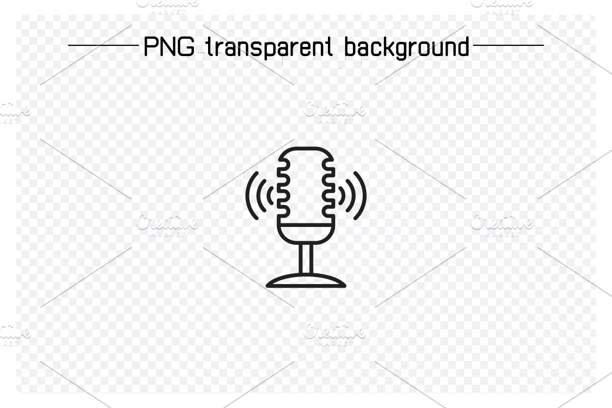 Microphone Device Icons Set, an Outline Icon by Designfour (Photo 3 of 7)