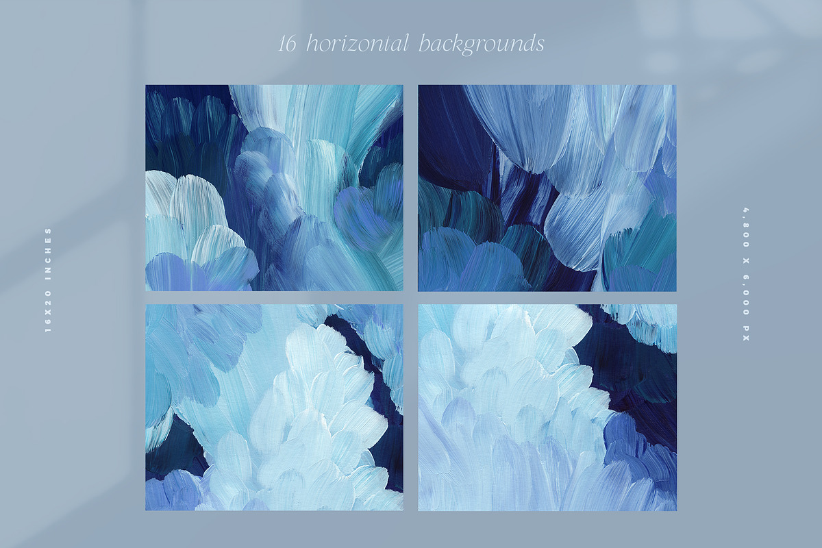 Blue Painted Abstract Backgrounds, a Texture Graphic by Basia Stryjecka (Photo 11 of 18)