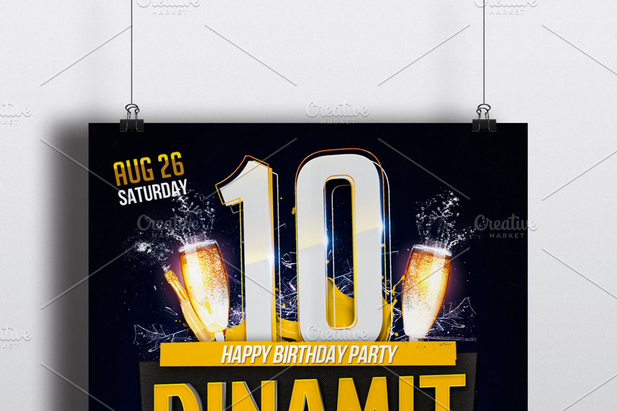 Happy Birthday Party Flyer Template, a Flyer Template by Malaxay (Photo 2 of 2)