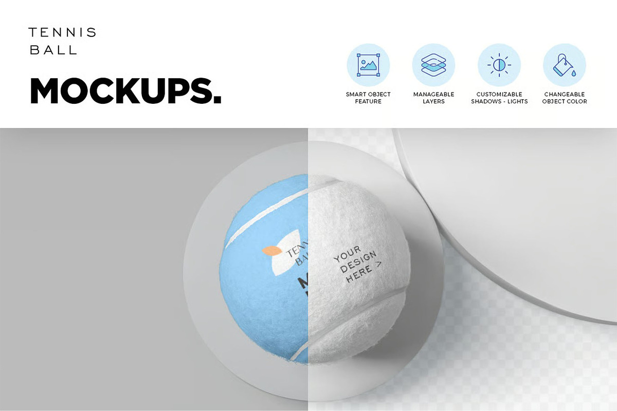 Tennis Ball Mockups, a Product Mockup by megostudi0 (Photo 4 of 6)