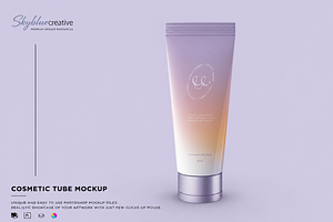Body Lotion Tube Mockup, an Advertising Mockup by skybluecreative