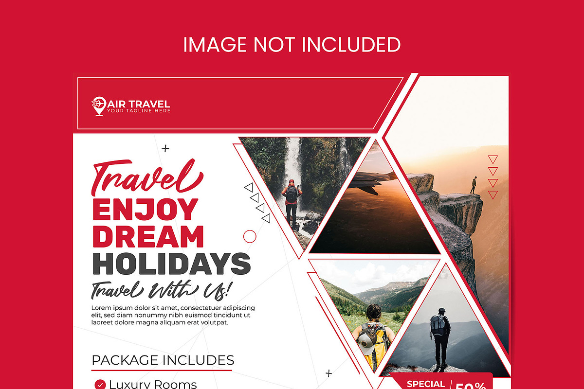 Travel Agency Social Media Post, a Marketing Template by Photoshop Action (Photo 7 of 18)