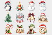 Woodland Christmas Animals Clipart, a Seasonal Illustration by Design Market (Thumbnail 4 of 4)