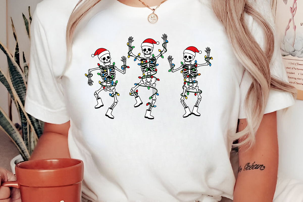 Christmas Dancing Skeleton Png, an Illustration by Craft Nest (Photo 2 of 6)