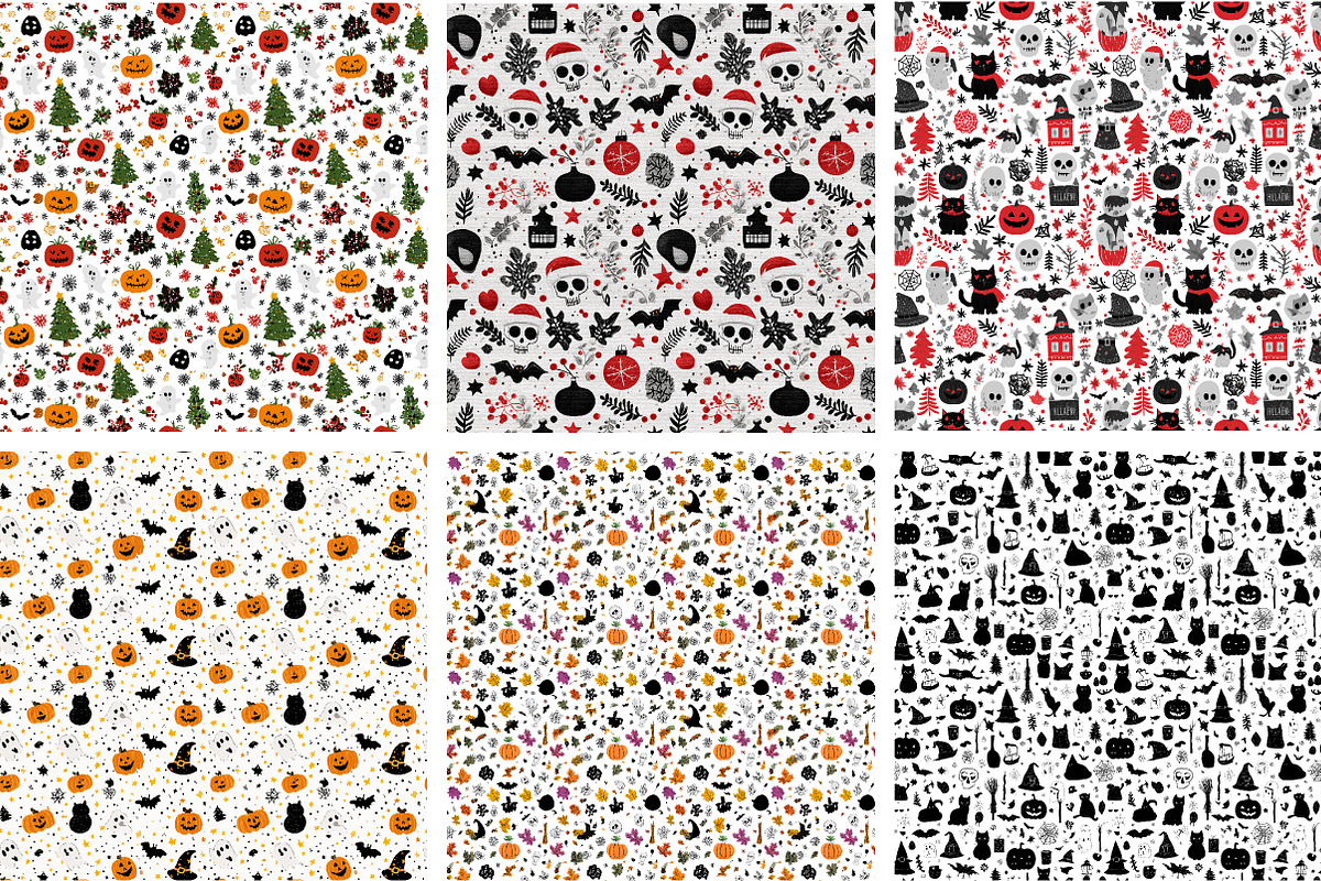 Halloween Christmas  Seamless Patten, an Illustration by Designking (Photo 2 of 4)