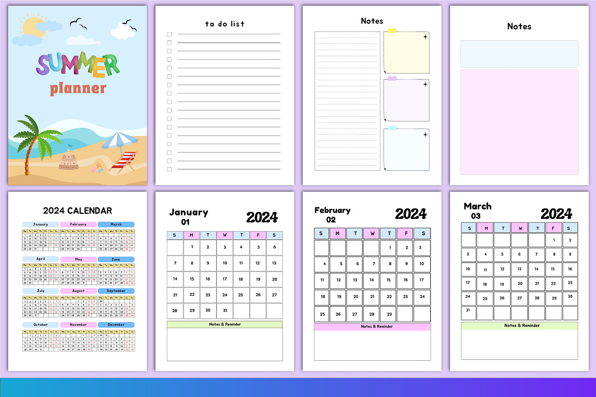 2024-2025 Summer planner Canva, a Stationery Template by Designmela01 (Photo 2 of 6)