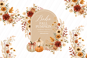 Pumpkin Terracotta Floral Clipart, an Object Illustration by Sunflower Day Love (Thumbnail 4 of 4)