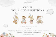 Teddy Bear & Bunny Watercolor spring, a Decorative Illustration by Grace Noboa Illustrations (Thumbnail 13 of 14)