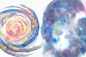 Space - Watercolor Clip Art Set