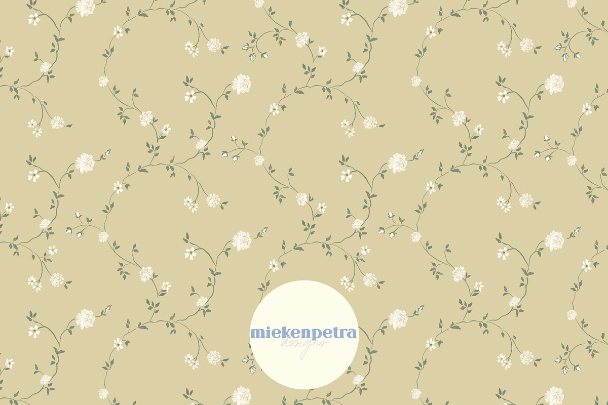 Vintage Yellow Ditsy Floral, a Pattern Graphic by Mieken Petra Designs (Photo 1 of 3)