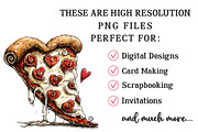 Quirky Valentine's Pizza Clipart, an Illustration by OK Design (Thumbnail 4 of 6)