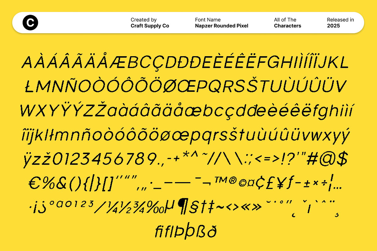 Napzer Rounded Pixel, a Sans Serif Font by Craft Supply Co. (Photo 8 of 8)