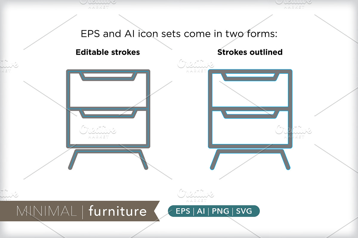 Minimal furniture icons, an Outline Icon by Picture Window (Photo 3 of 5)