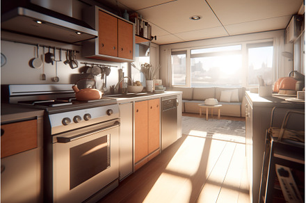 A kitchen with a stove top oven, an Architecture Photo by tilialucida