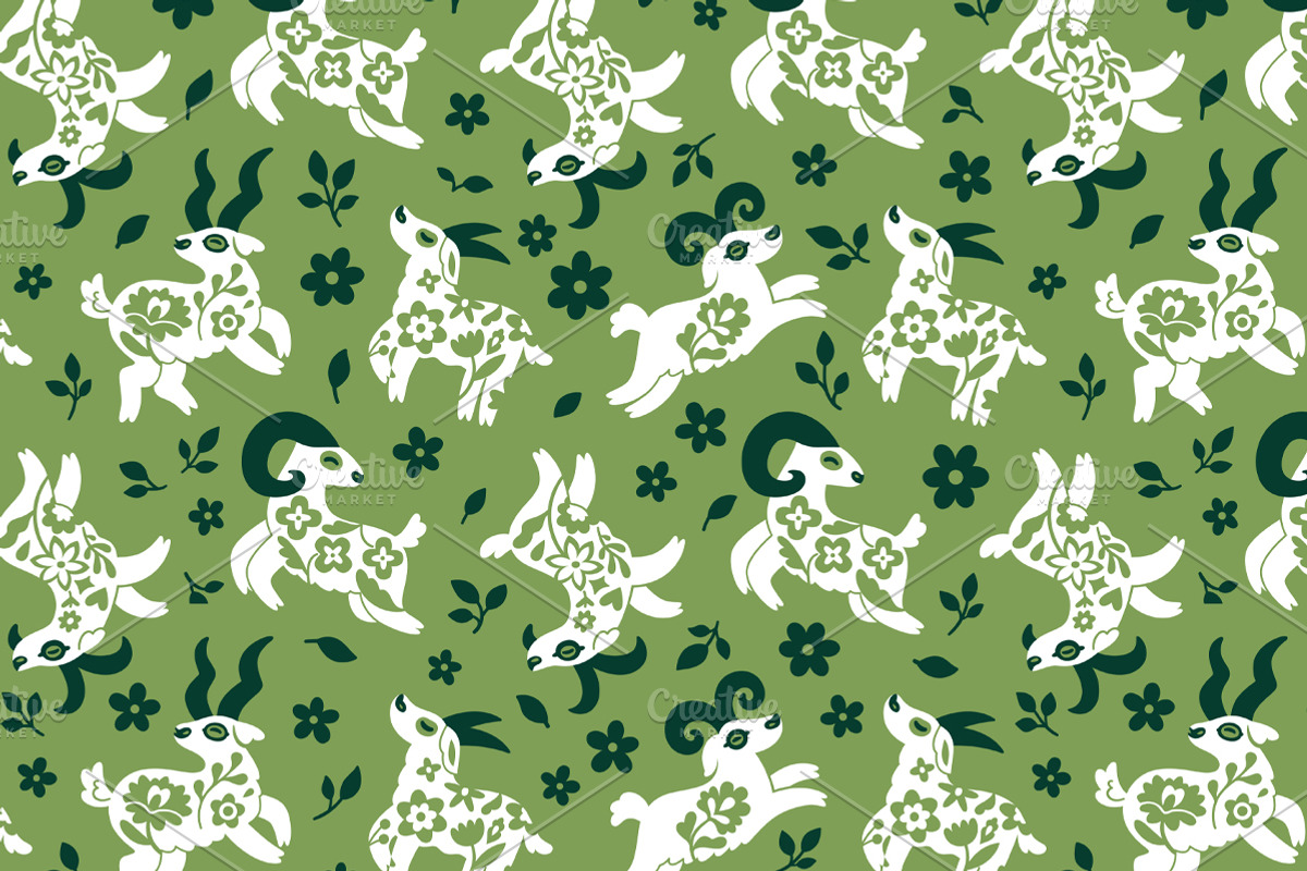 Folk Art Goats, an Animal Illustration by PenguinHouse (Photo 8 of 9)