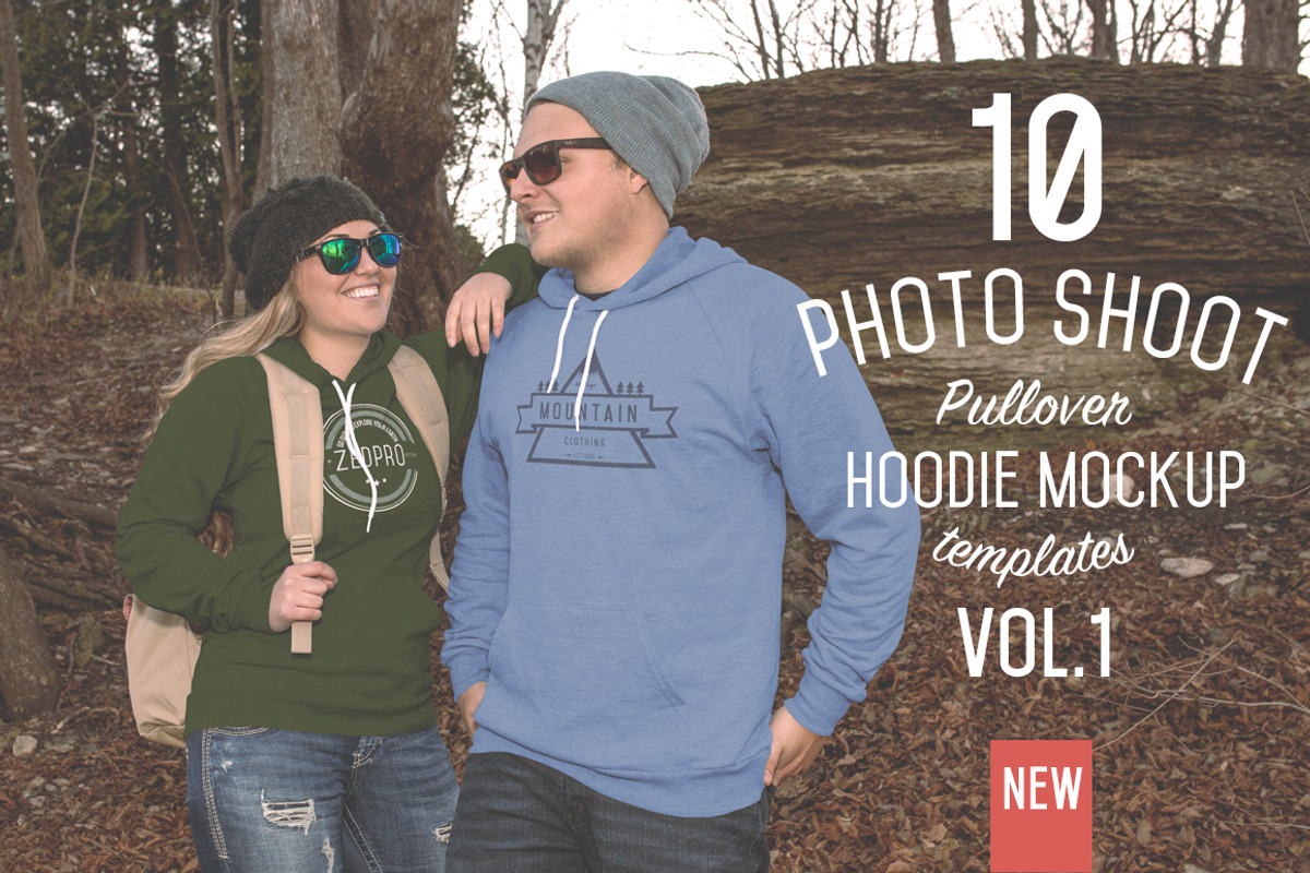 10 Pullover Hoodie Mockups, a Hoody Mockup by ZedProMedia (Photo 1 of 5)