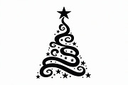Elegant Christmas Tree Silhouette Se, an Illustration by balal (Thumbnail 19 of 21)